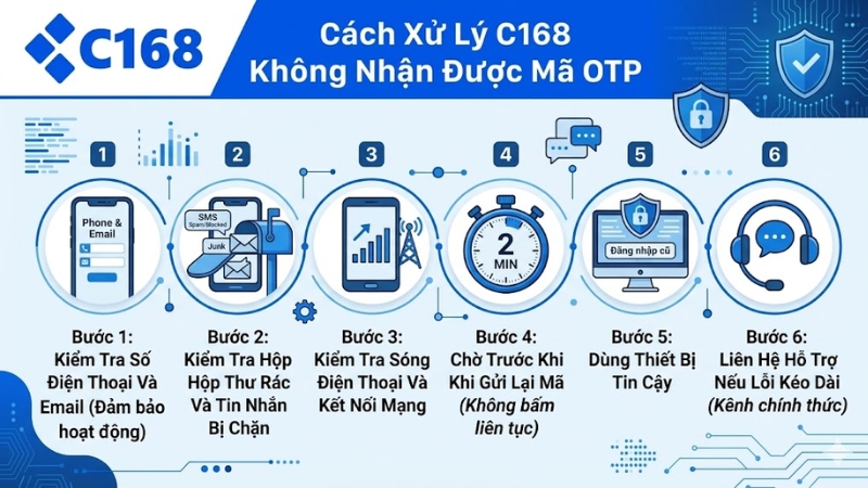 C168 Không Nhận Được Mã OTP – Nguyên Nhân Và Cách Xử Lý 2 Cách Xử Lý C168 Không Nhận Được Mã OTP