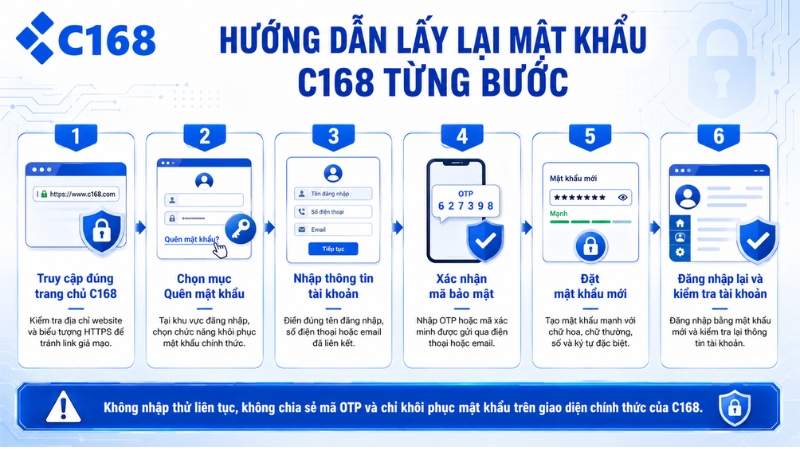 C168 Quên Mật Khẩu – Cách Lấy Lại Tài Khoản An Toàn 2 Hướng Dẫn Lấy Lại Mật Khẩu C168 Từng Bước